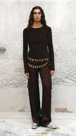ODEL - Studded open-back longsleeved top