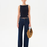 ODETTE - Dark wash jean with turned up cuffs