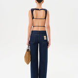 ODETTE - Dark wash jean with turned up cuffs