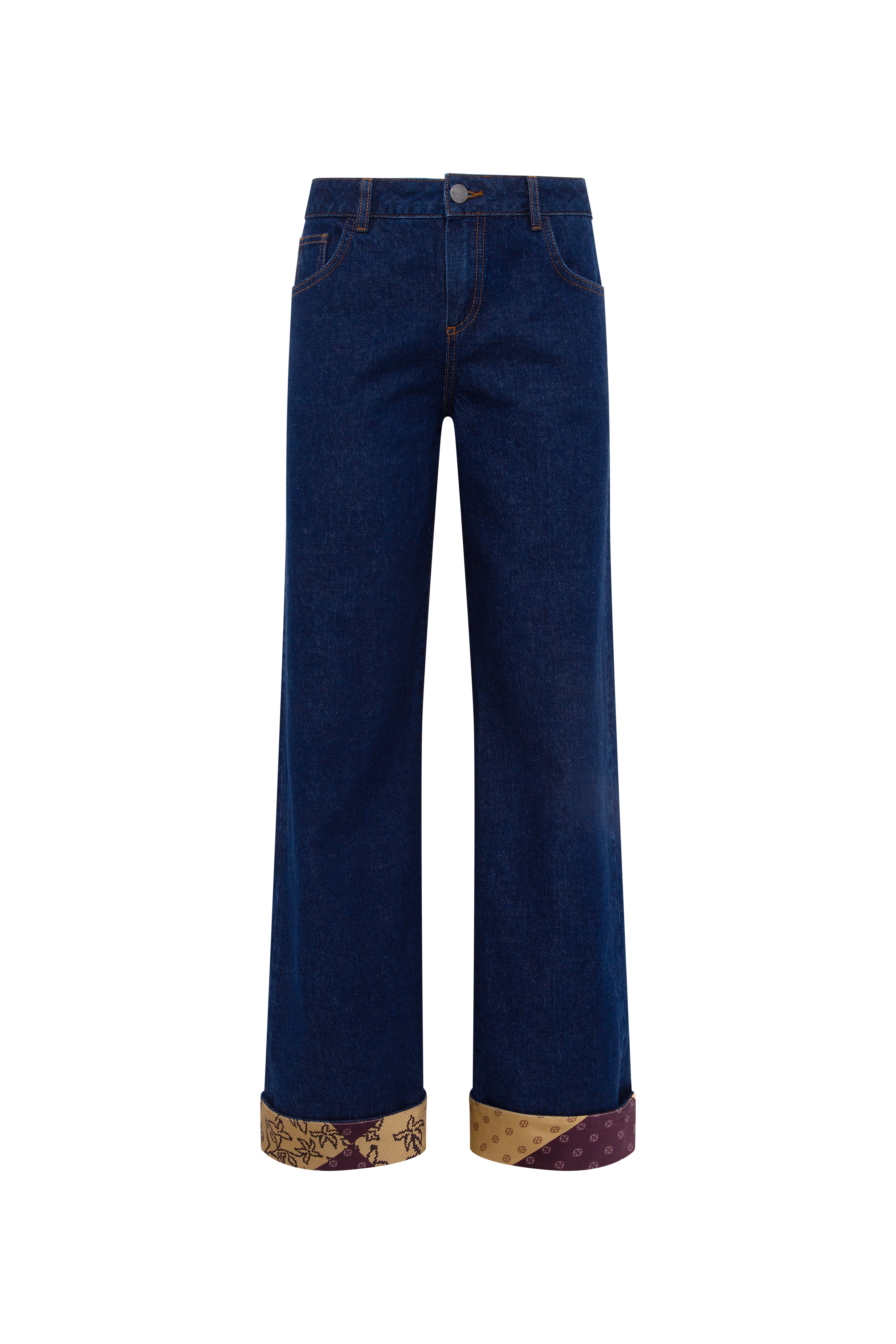 ODETTE - Dark wash jean with turned up cuffs