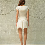 PENELOPE - Ruched asymmetric jersey dress