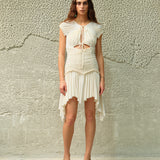 PENELOPE - Ruched asymmetric jersey dress