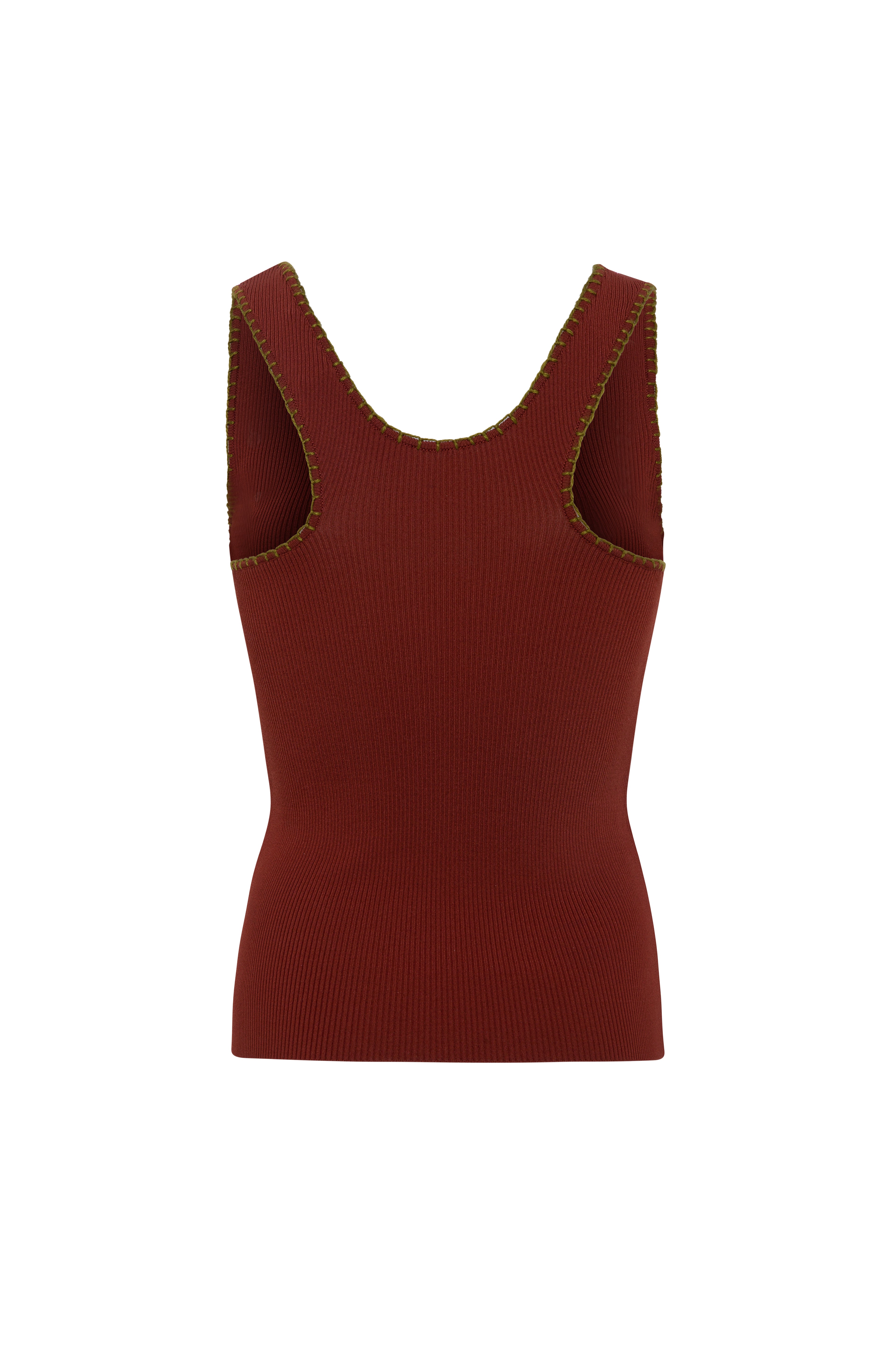 PIANZA - Ribbed knit fitted tank top with studs