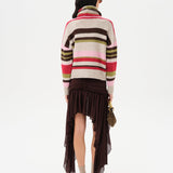 PIXIE - Asymmetric draped mini mesh skirt