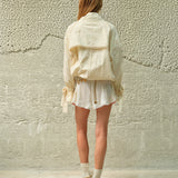 POLCA - Textured jacket with bow detailed cuffs