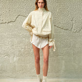 POLCA - Textured jacket with bow detailed cuffs