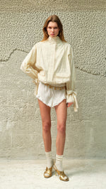 POLCA - Textured jacket with bow detailed cuffs