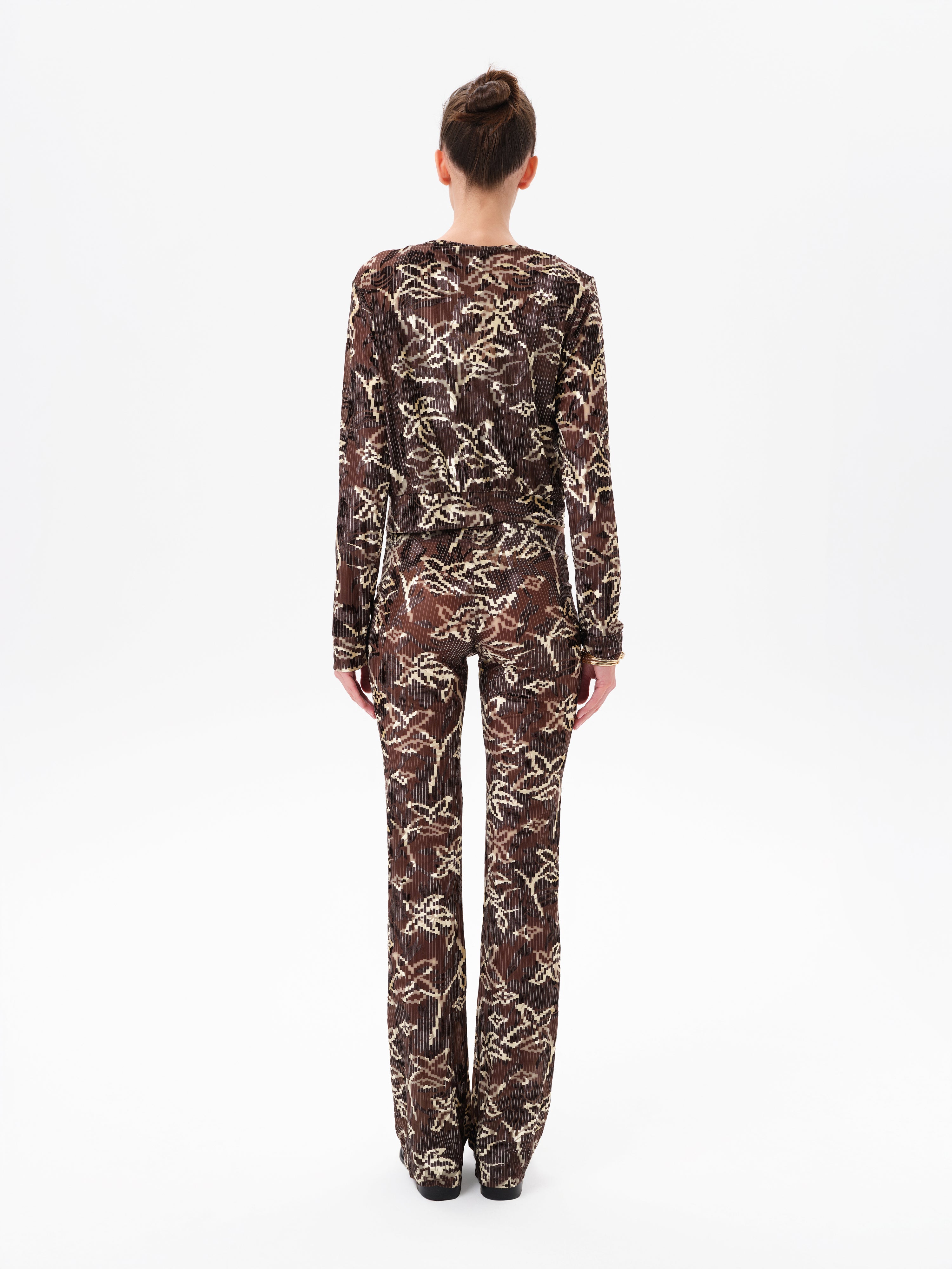 POLI - Velvet cardigan with floral print