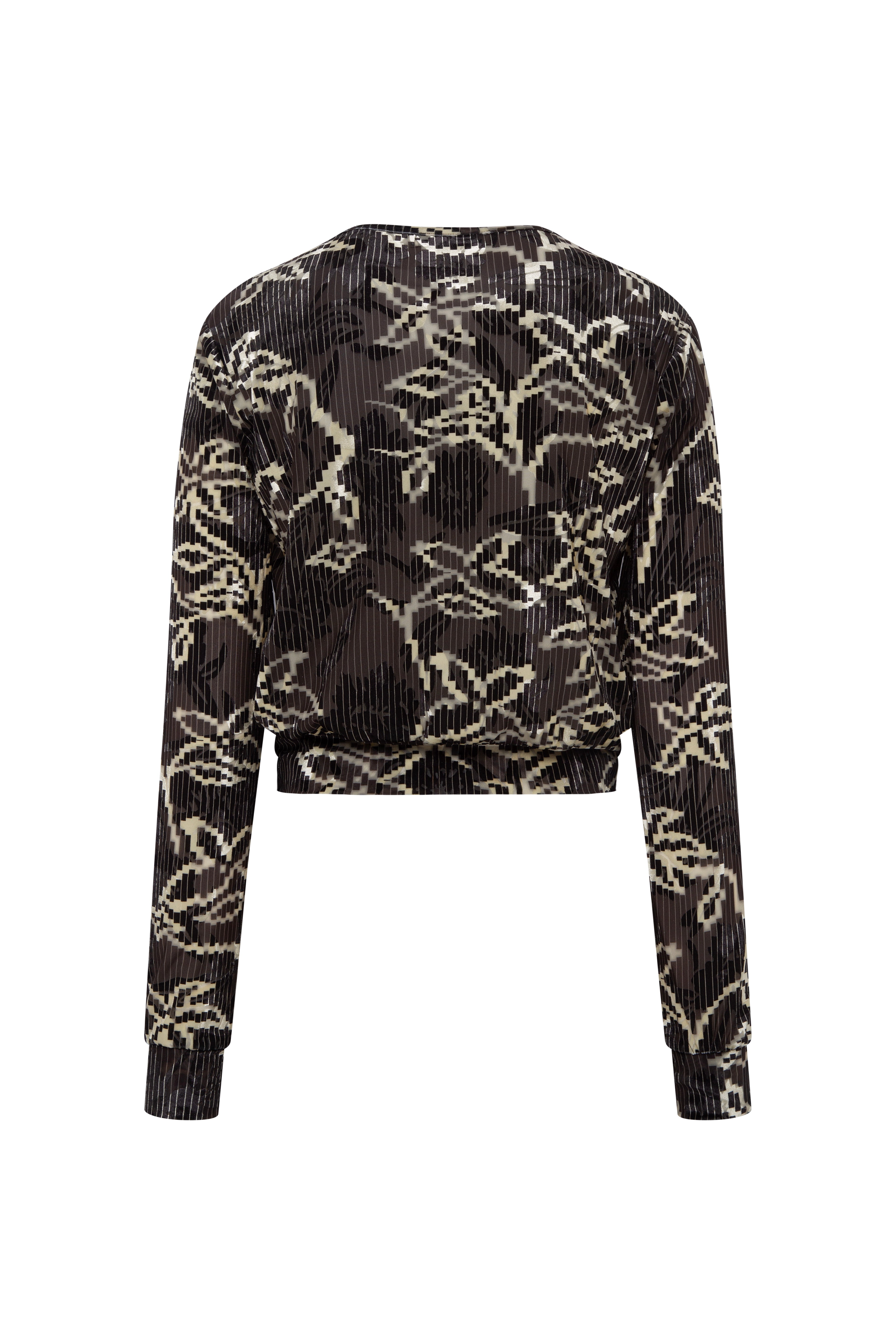 POLI - Velvet cardigan with floral print
