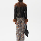 MANOCE - Wide-leg chiffon pants with devoré detail