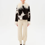 RONCH - Cropped animal print shearling jacket