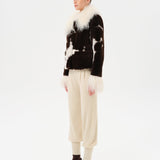 RONCH - Cropped animal print shearling jacket