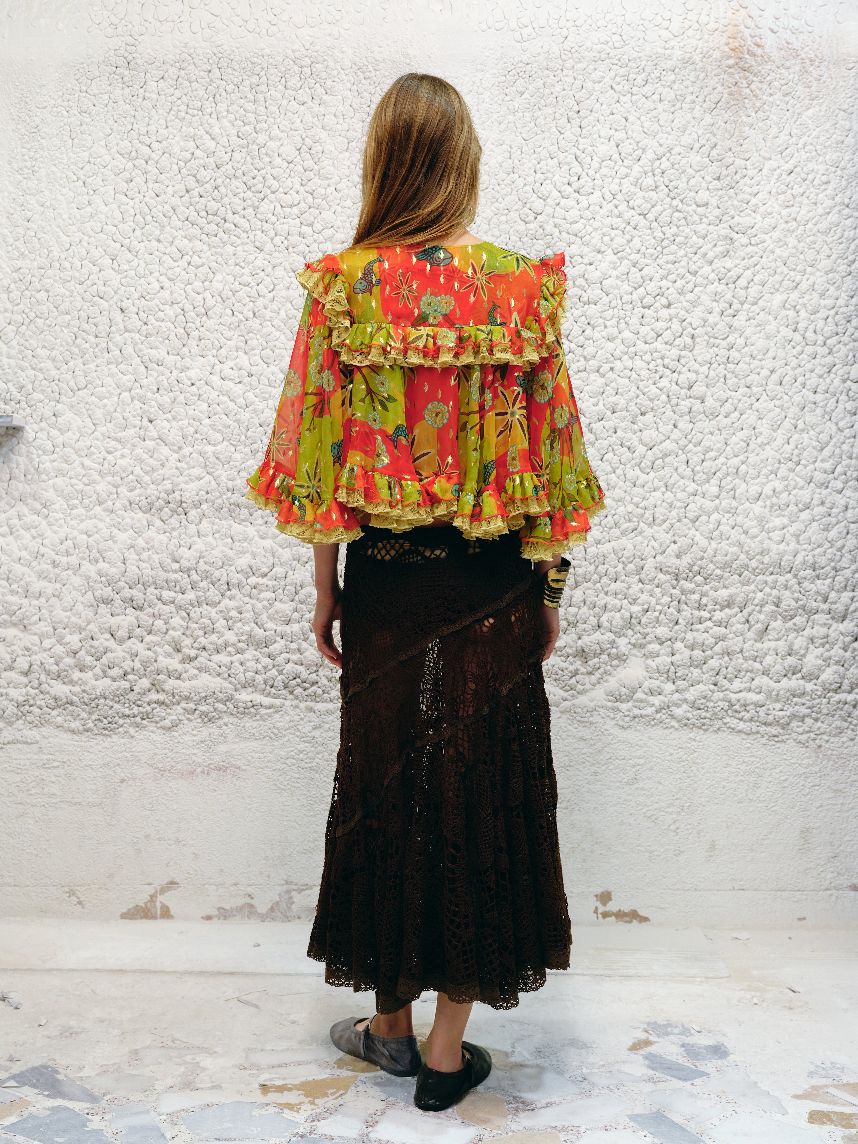 ROSA - Printed ruffle blouse