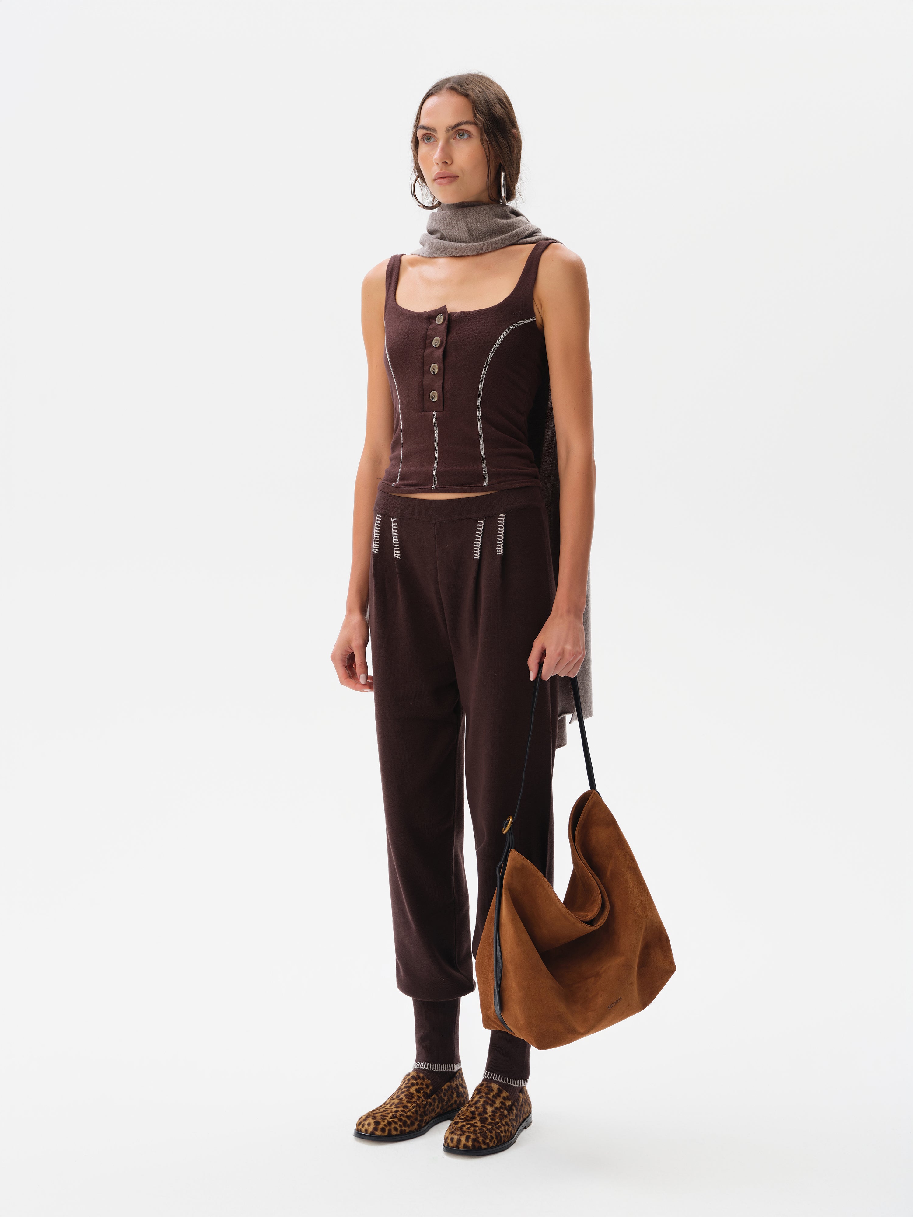 MIRA - Tank top with blanket-stitching