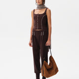 ROSENA - Knit harem pants with blanket-stitched hem