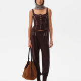 MIRA - Tank top with blanket-stitching