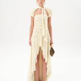 ROXY - Ruched maxi dress with open-back detail