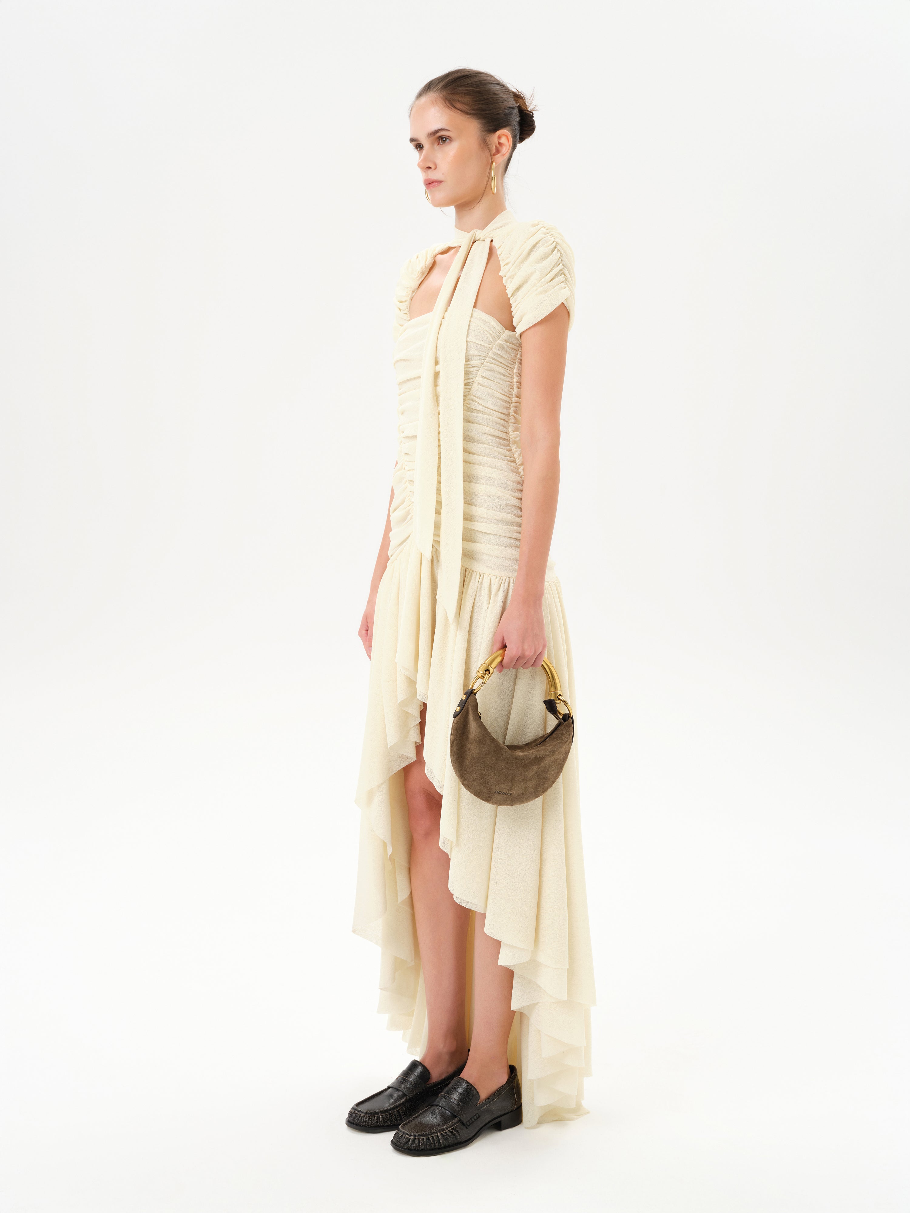 ROXY - Ruched maxi dress with open-back detail