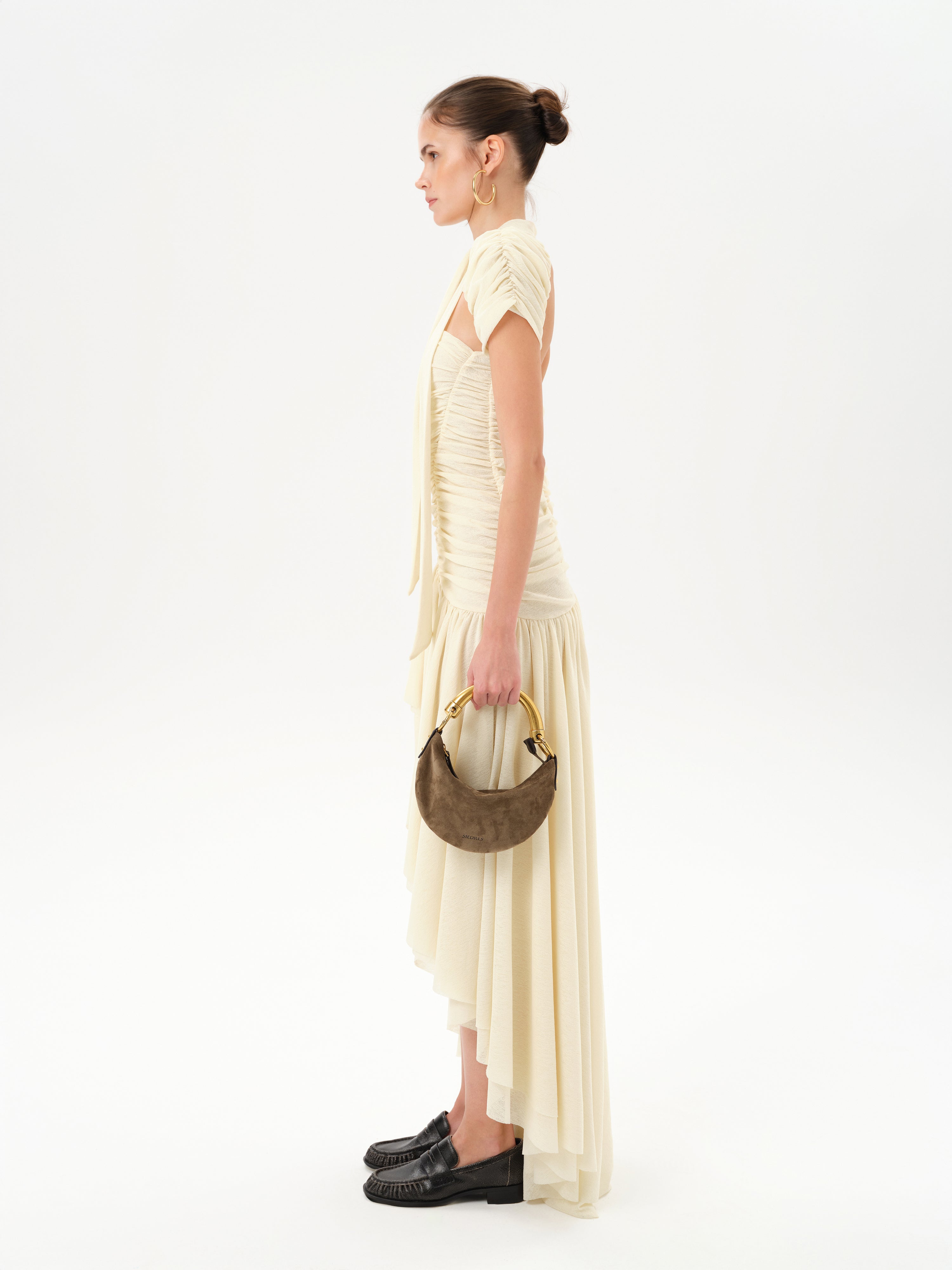 ROXY - Ruched maxi dress with open-back detail