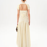 ROXY - Ruched maxi dress with open-back detail