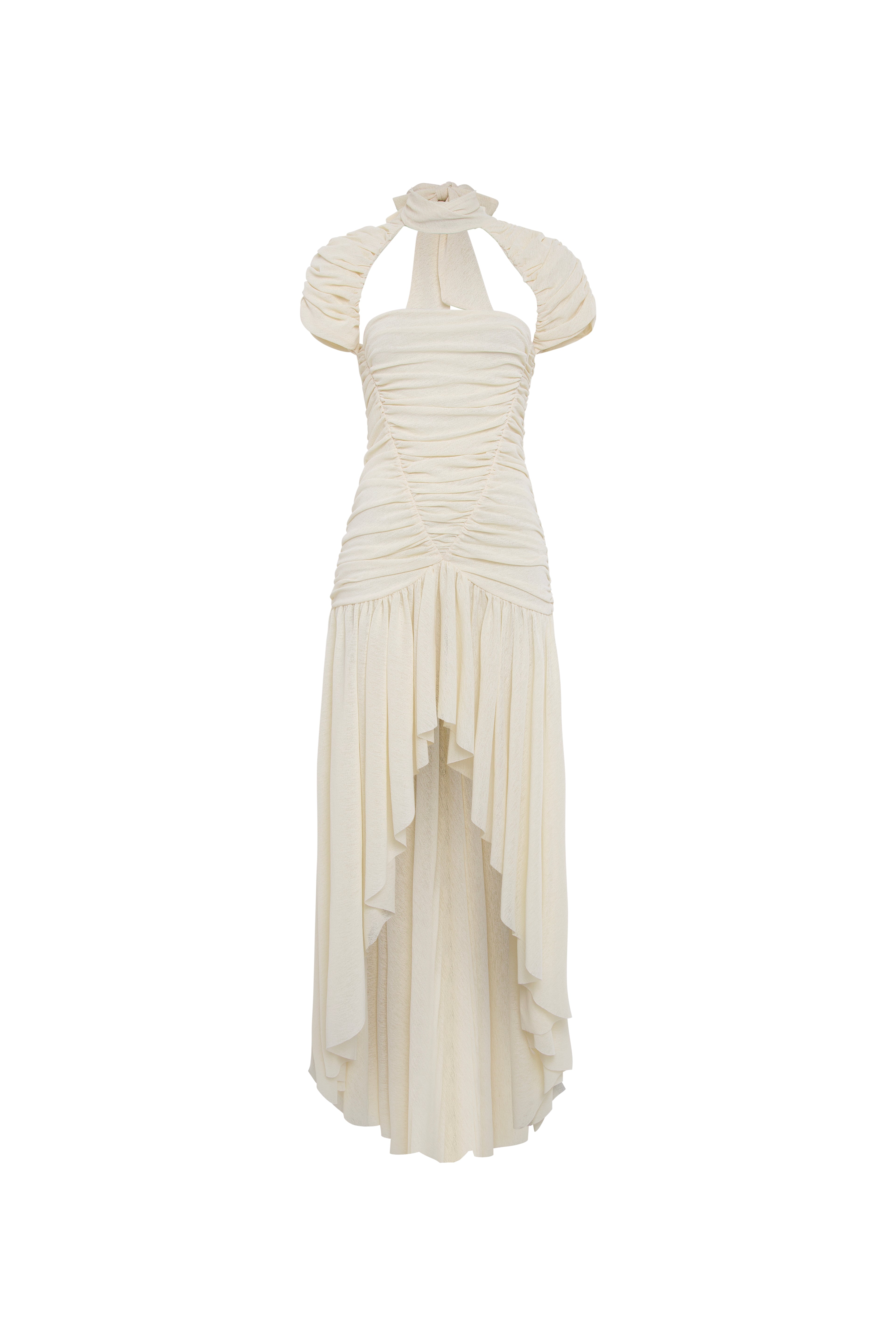 ROXY - Ruched maxi dress with open-back detail