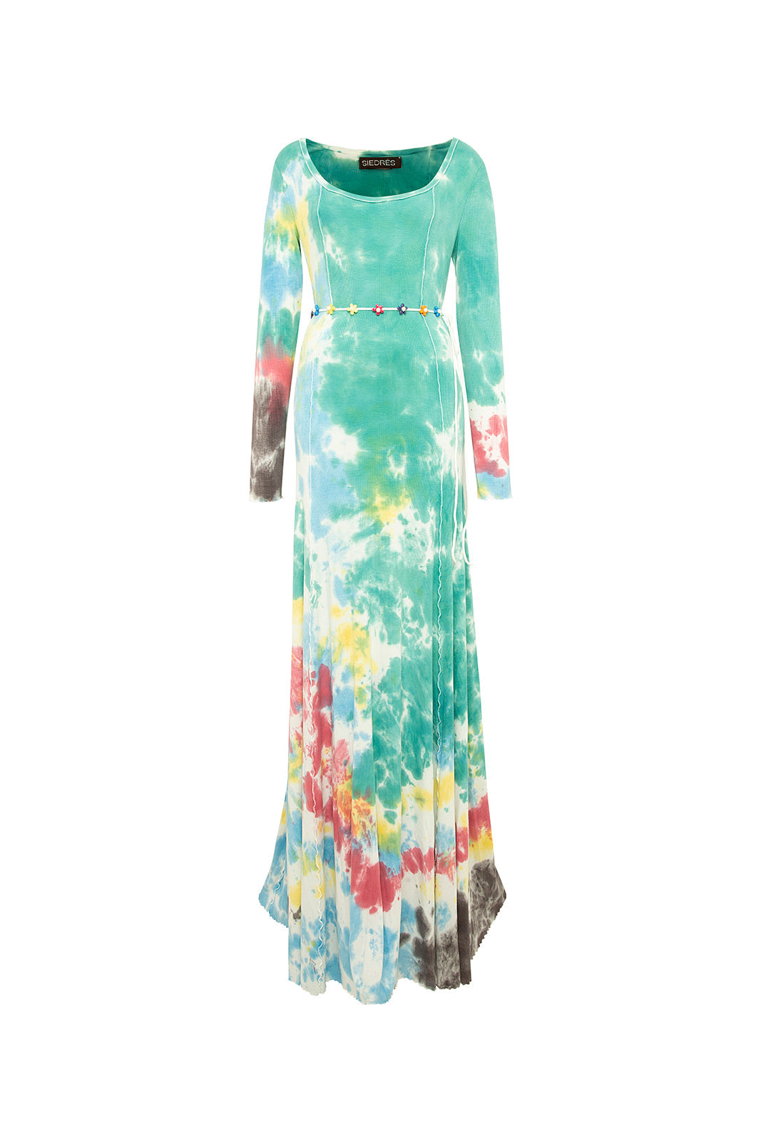 RUTH - Tie dye rib-knit maxi dress