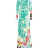 RUTH - Tie dye rib-knit maxi dress