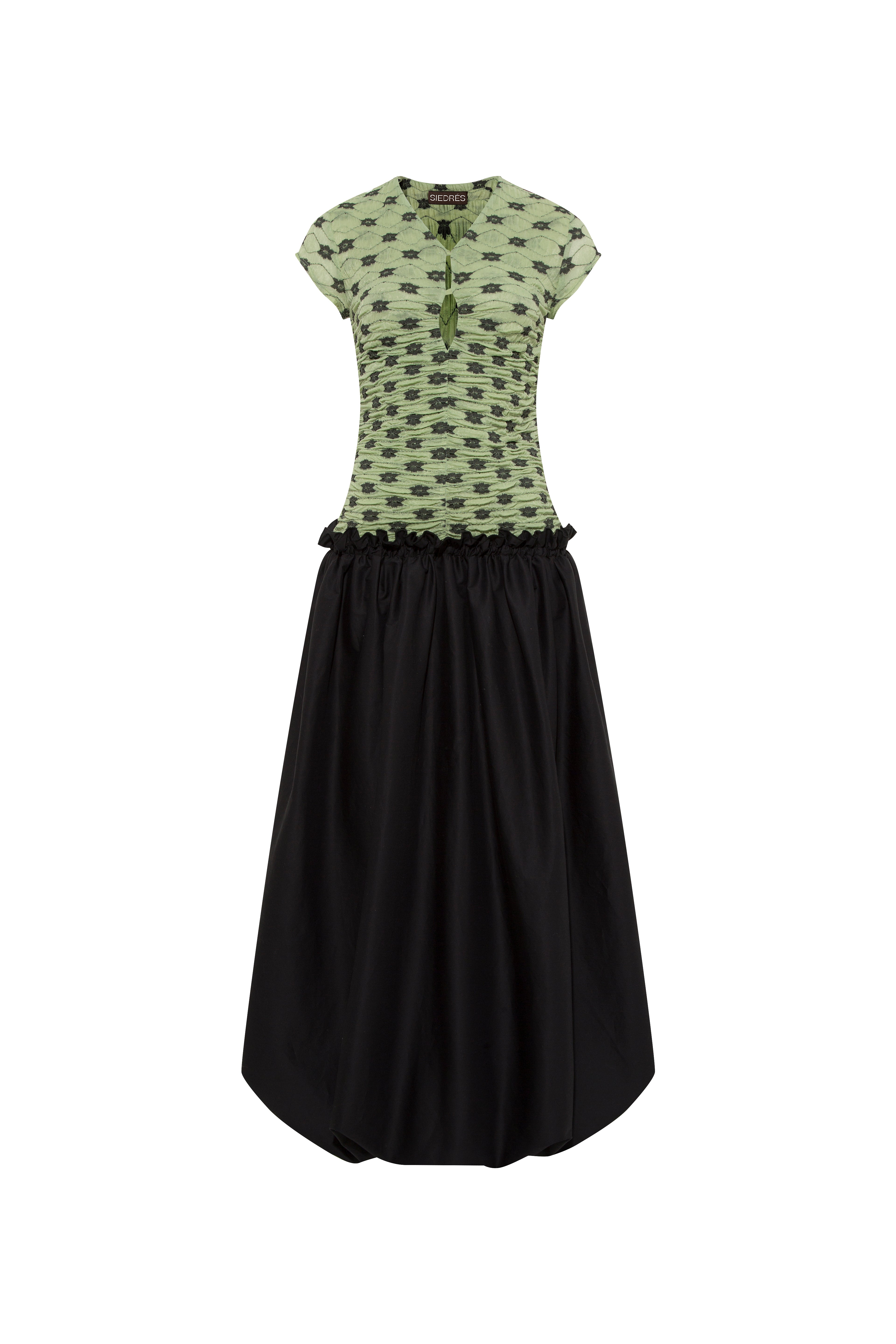 SADY - V-neck ruched baloon maxi dress