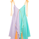 SAGE - Handkerchief color-block mini dress