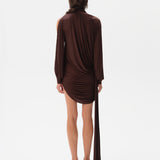 SELENE - High-neck mini jersey dress