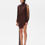 SELENE - High-neck mini jersey dress
