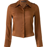 SEZANNE - Button-down cropped shirt with detachable mini-pouch