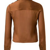 SEZANNE - Button-down cropped shirt with detachable mini-pouch