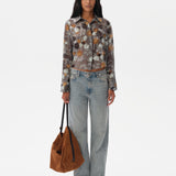 SEZANNE - Chiffon shirt with devoré detail