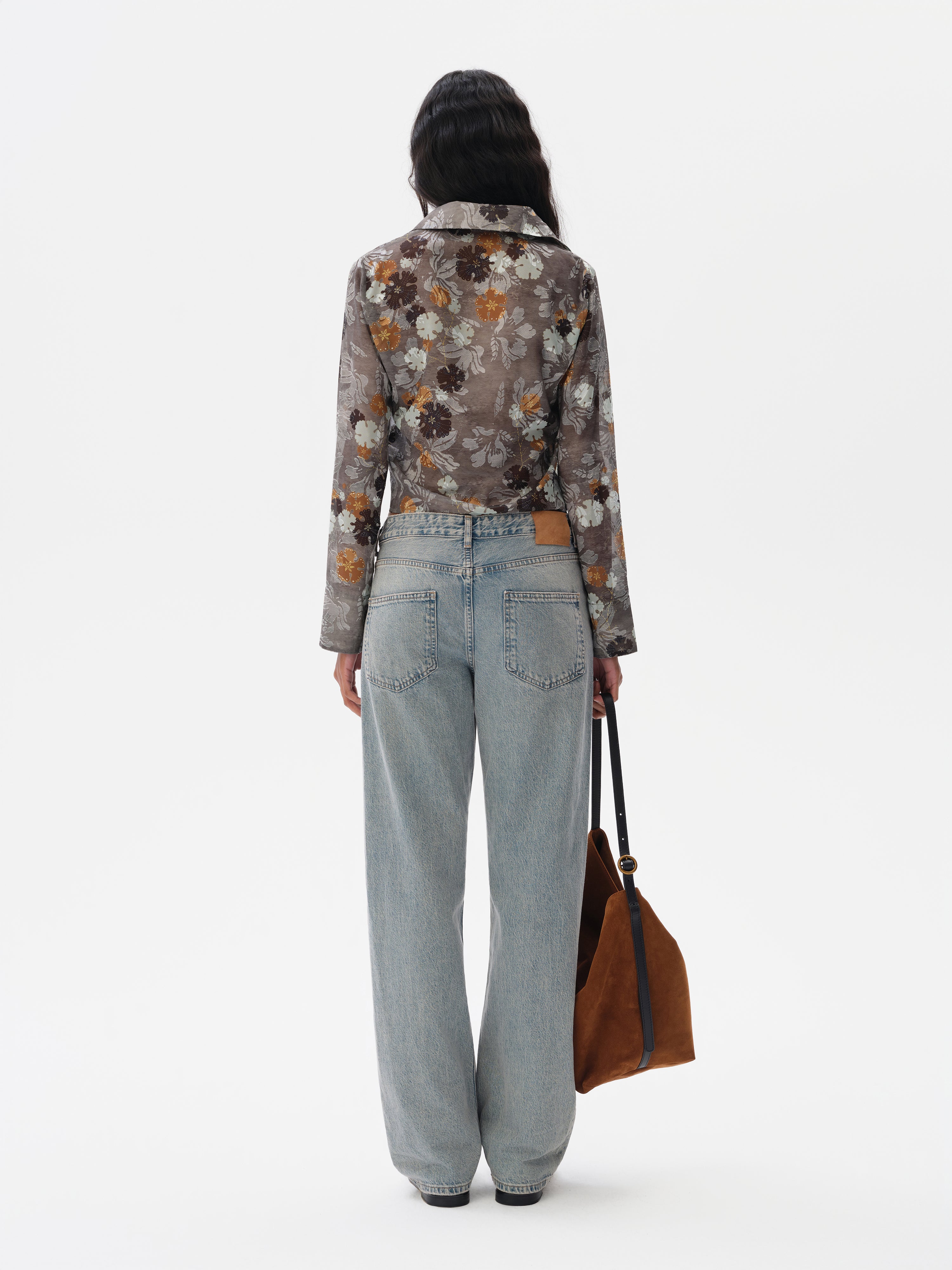 SEZANNE - Chiffon shirt with devoré detail