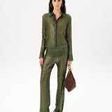 SEZANNE - Semi sheer sequin button-down