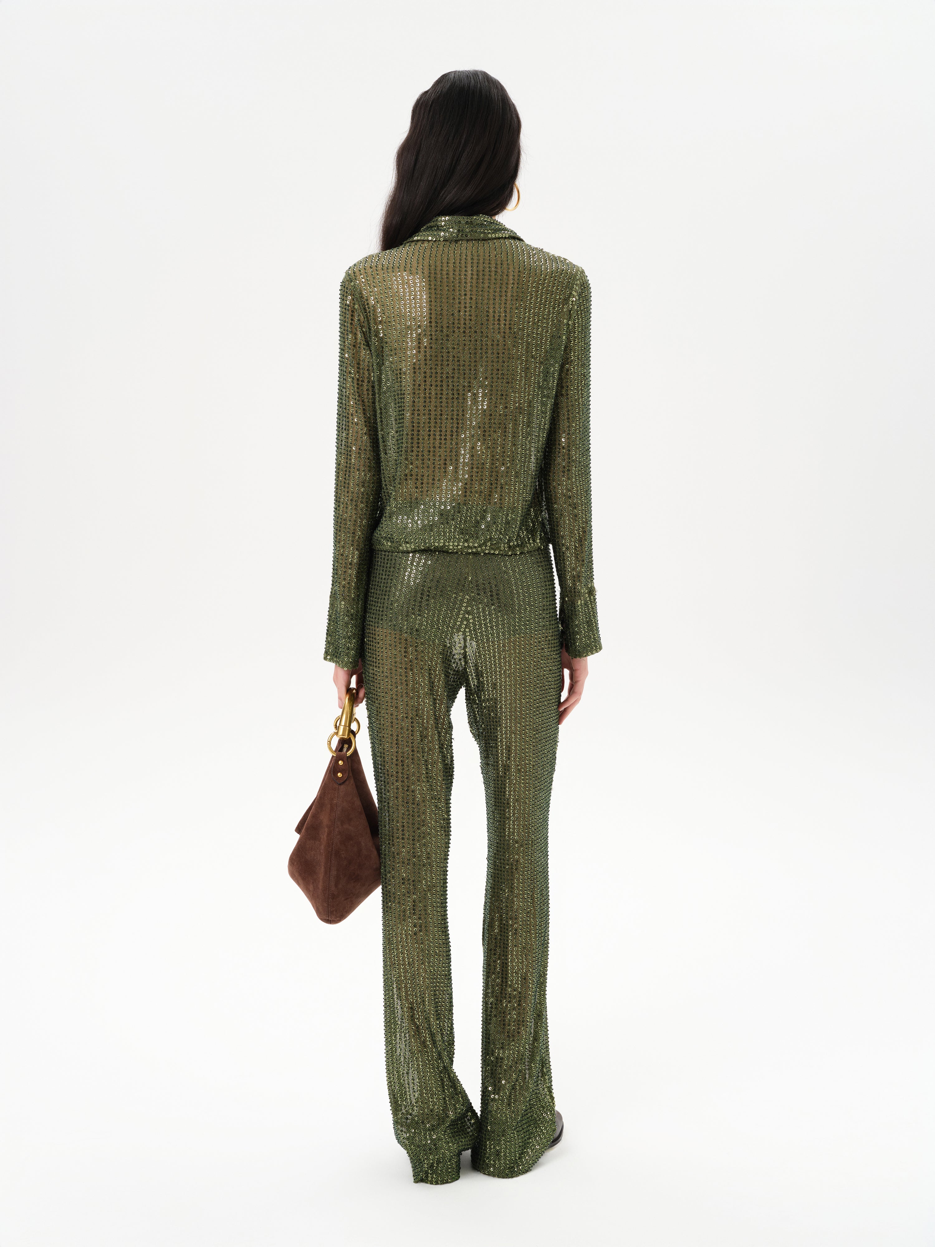 SEZANNE - Semi sheer sequin button-down