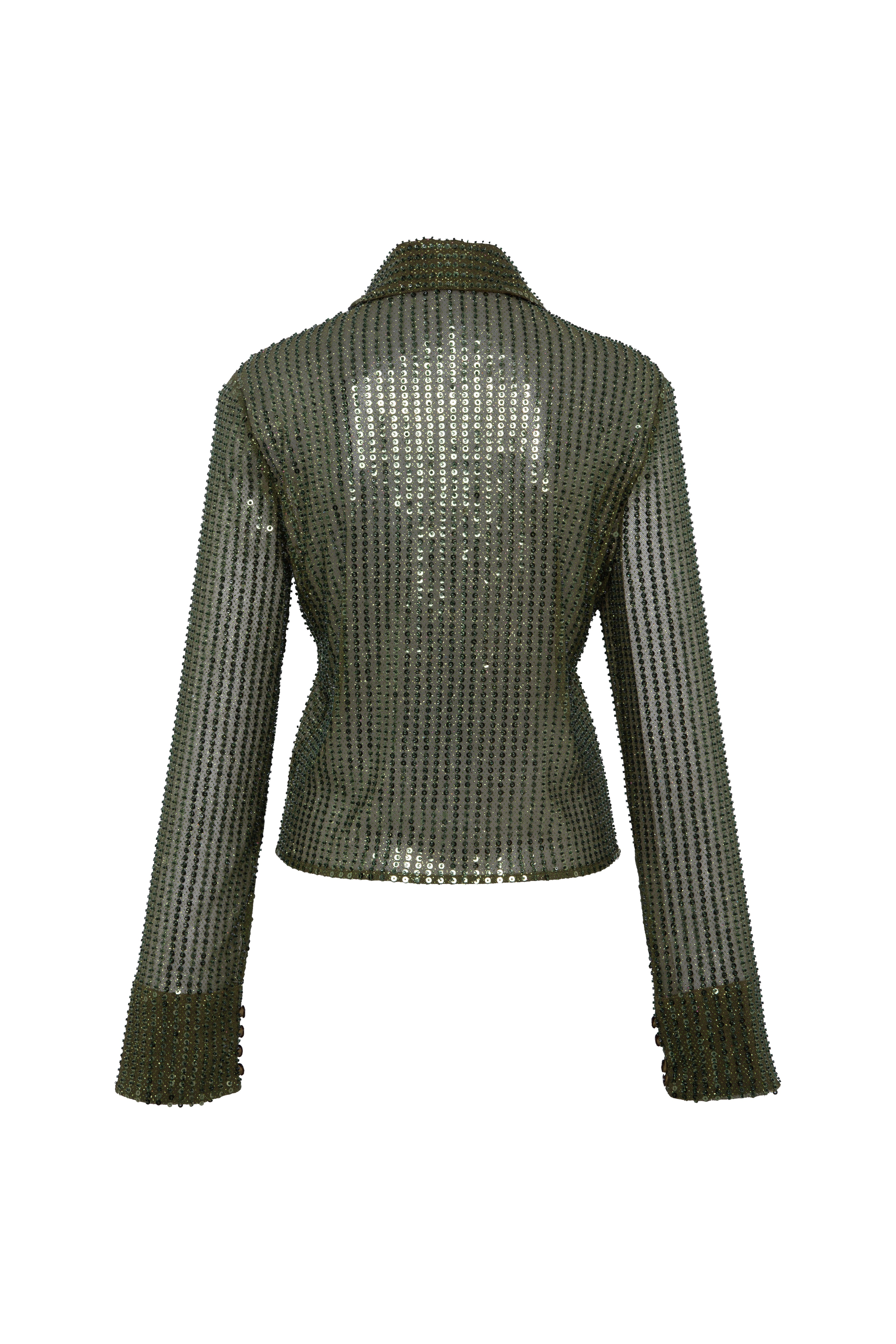 SEZANNE - Semi sheer sequin button-down