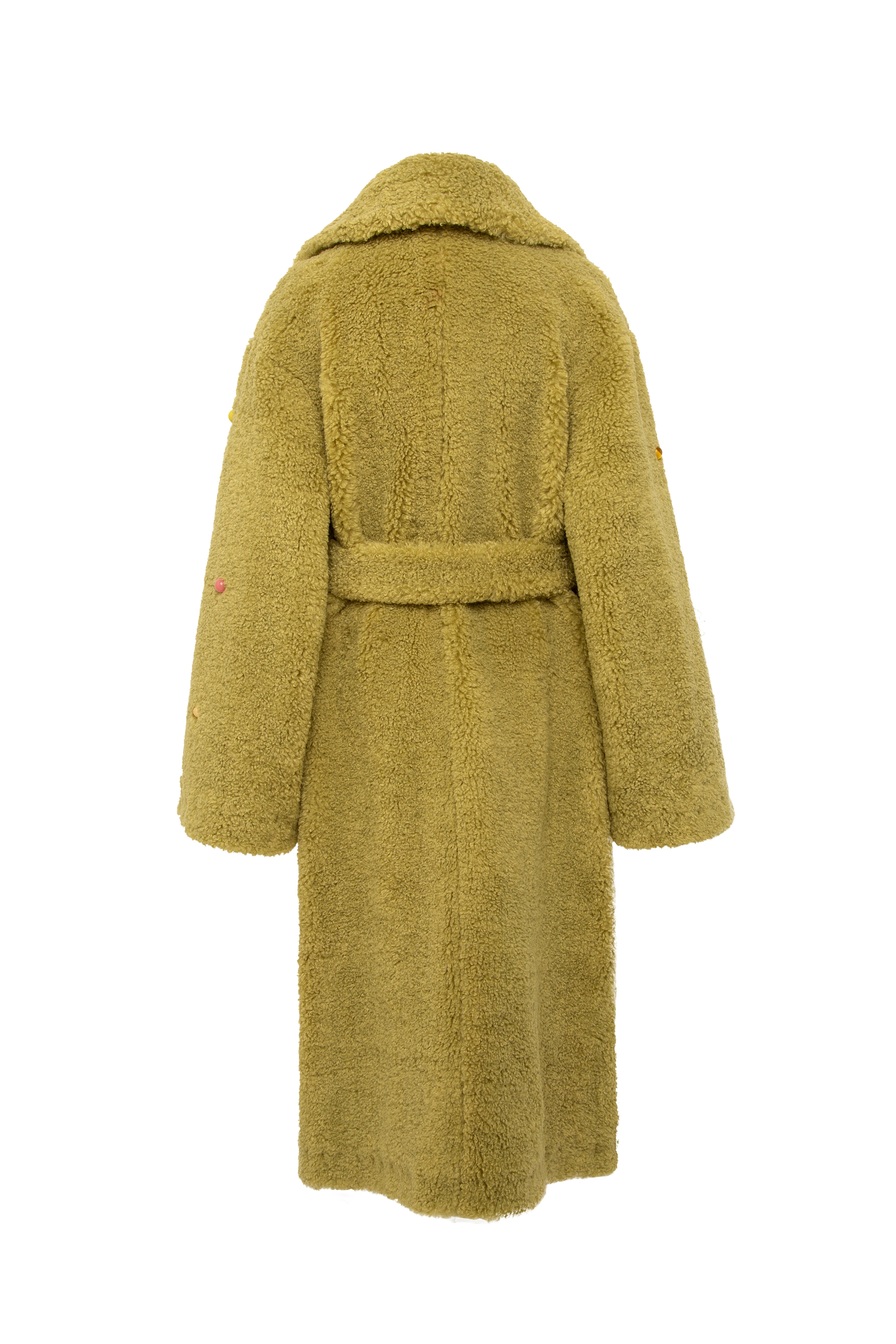 ROMY - Multicolor beaded faux fur coat