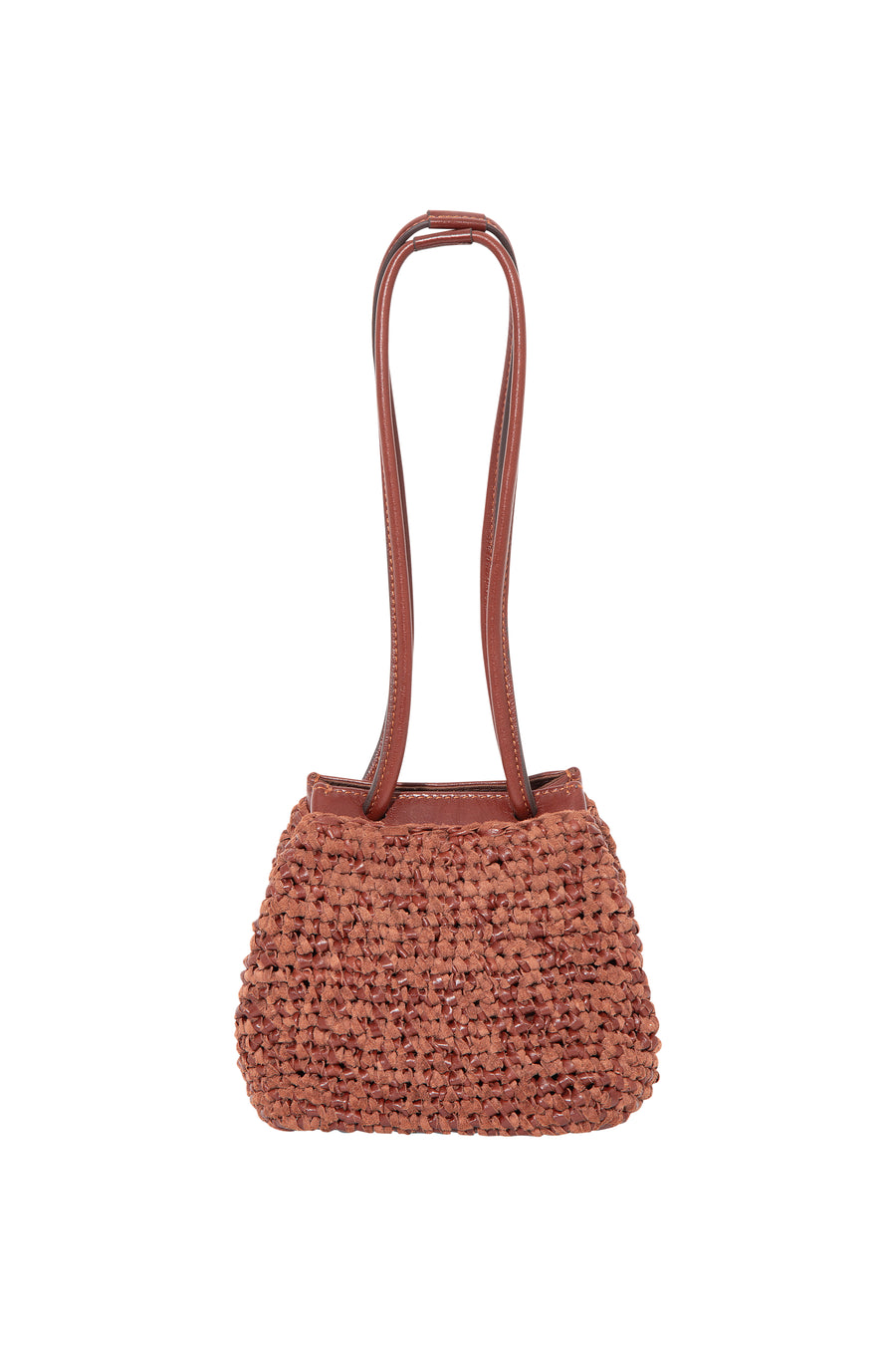 TIA - Mini woven leather shoulder bag with shoulder strap