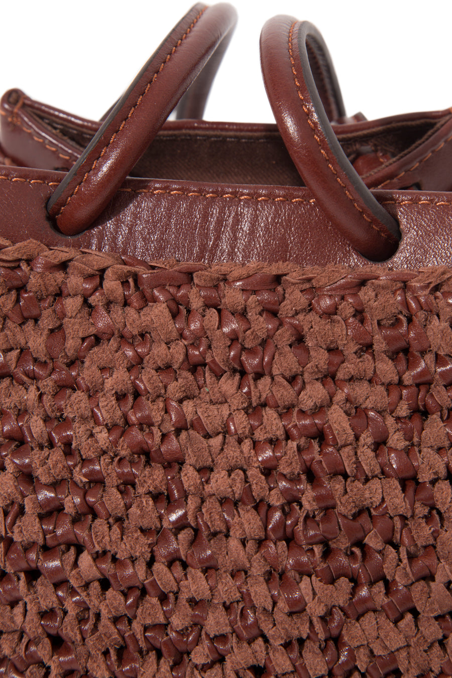 TIA - Mini woven leather shoulder bag with shoulder strap