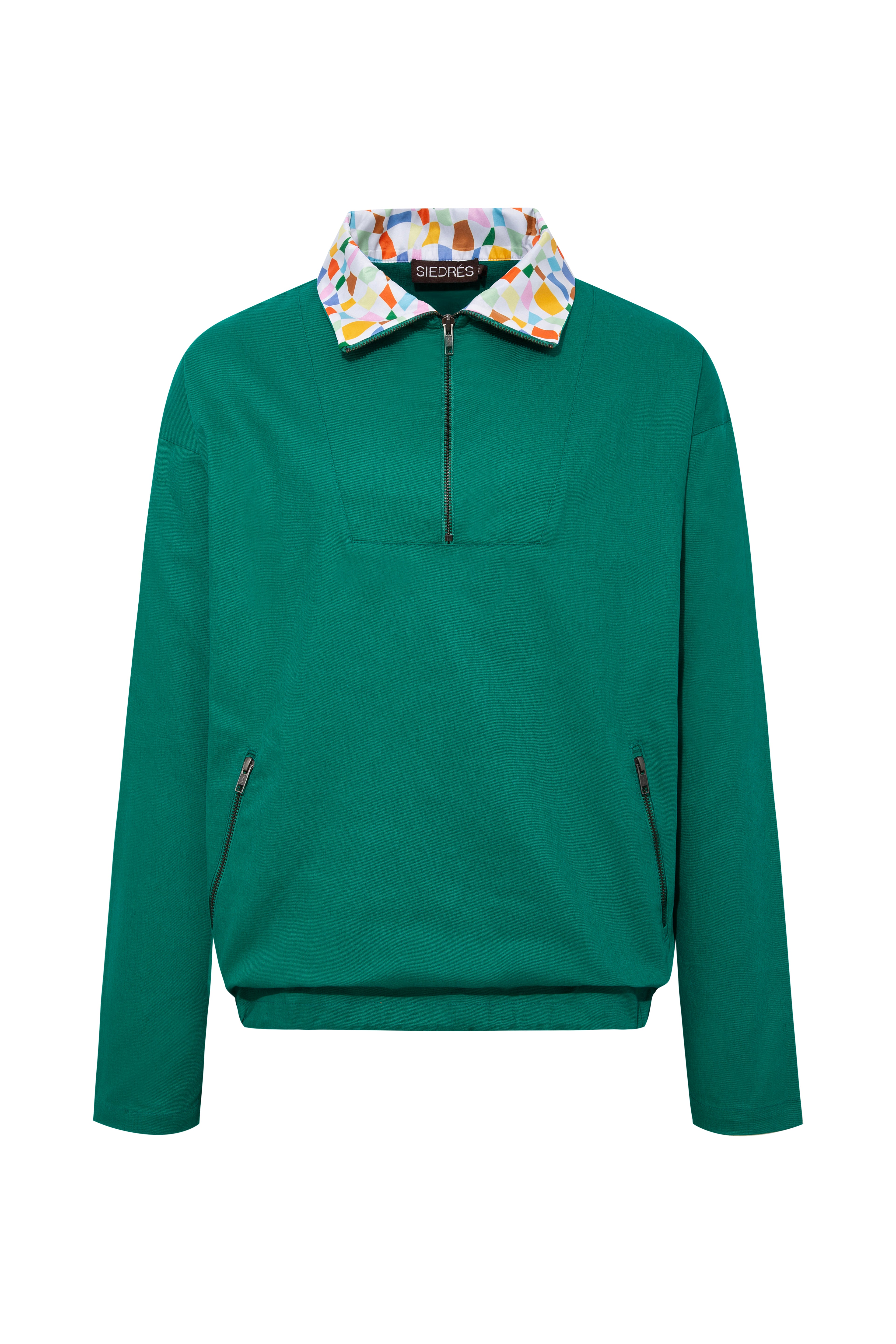WEST - Quarter zip pullover with contrast collar