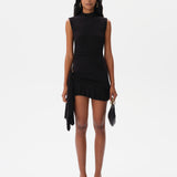 TENA - Sleeveless jersey dress with side tie and ruffle details