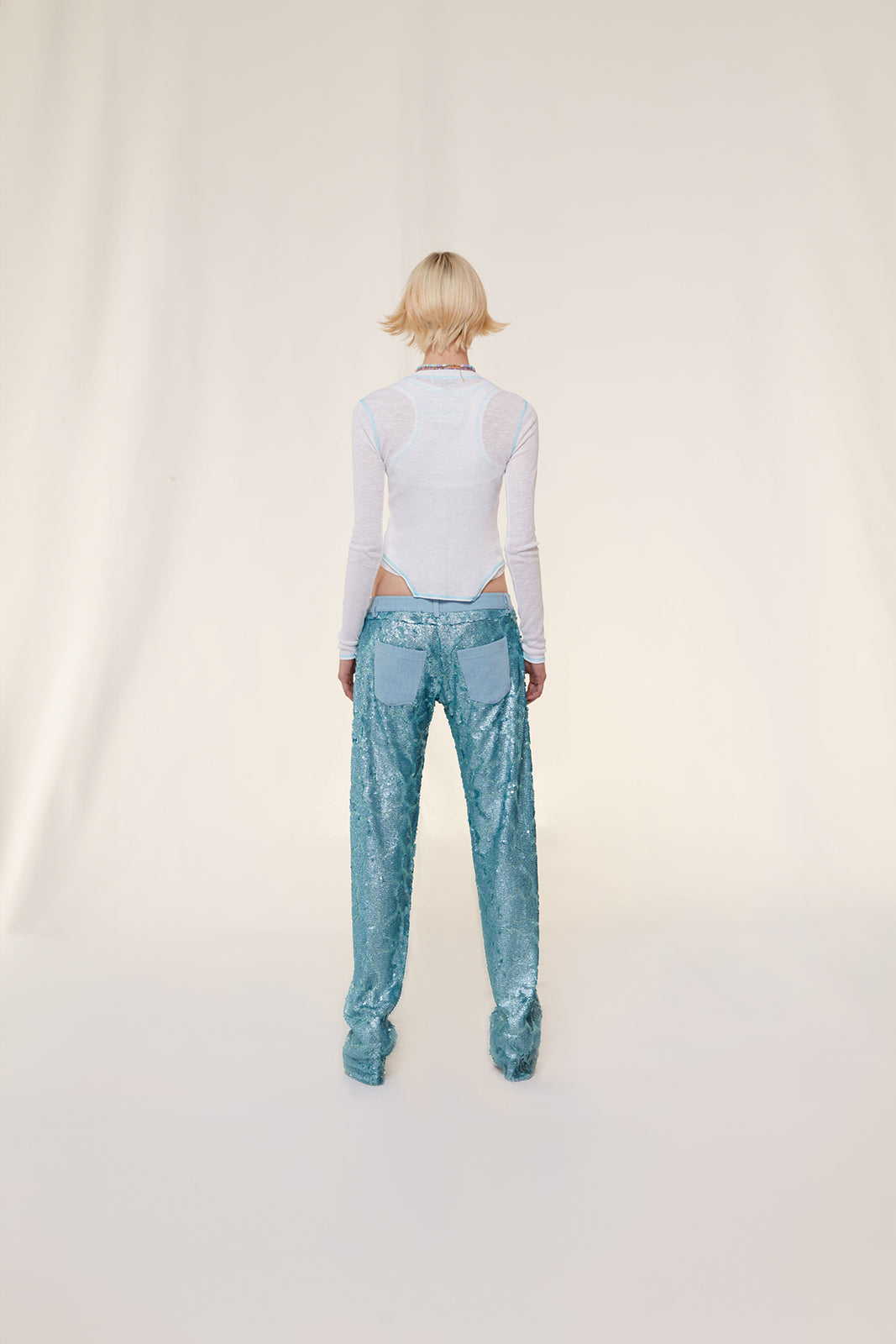 SUN - Sequined low-rise pants