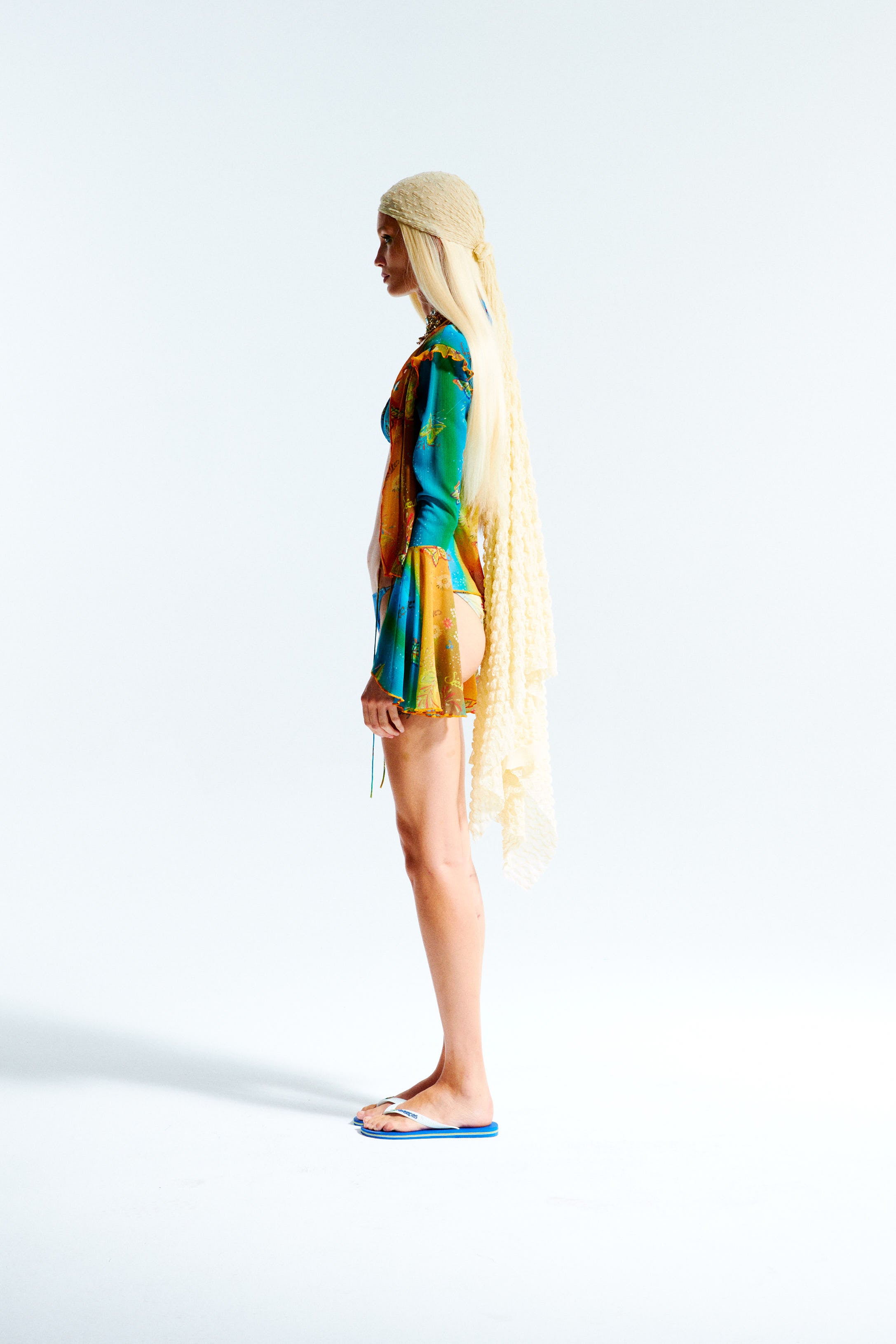 MARLEY - Printed fluted sleeve shirt