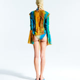 MARLEY - Printed fluted sleeve shirt