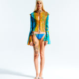 MARLEY - Printed fluted sleeve shirt