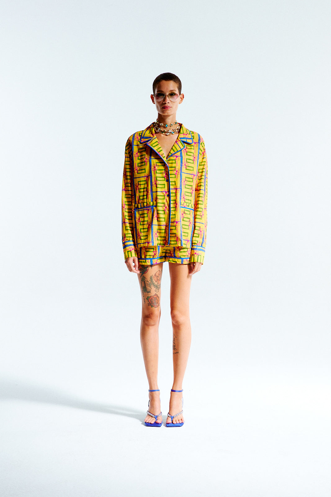 ZYON - Printed boxer shorts with contrast piping