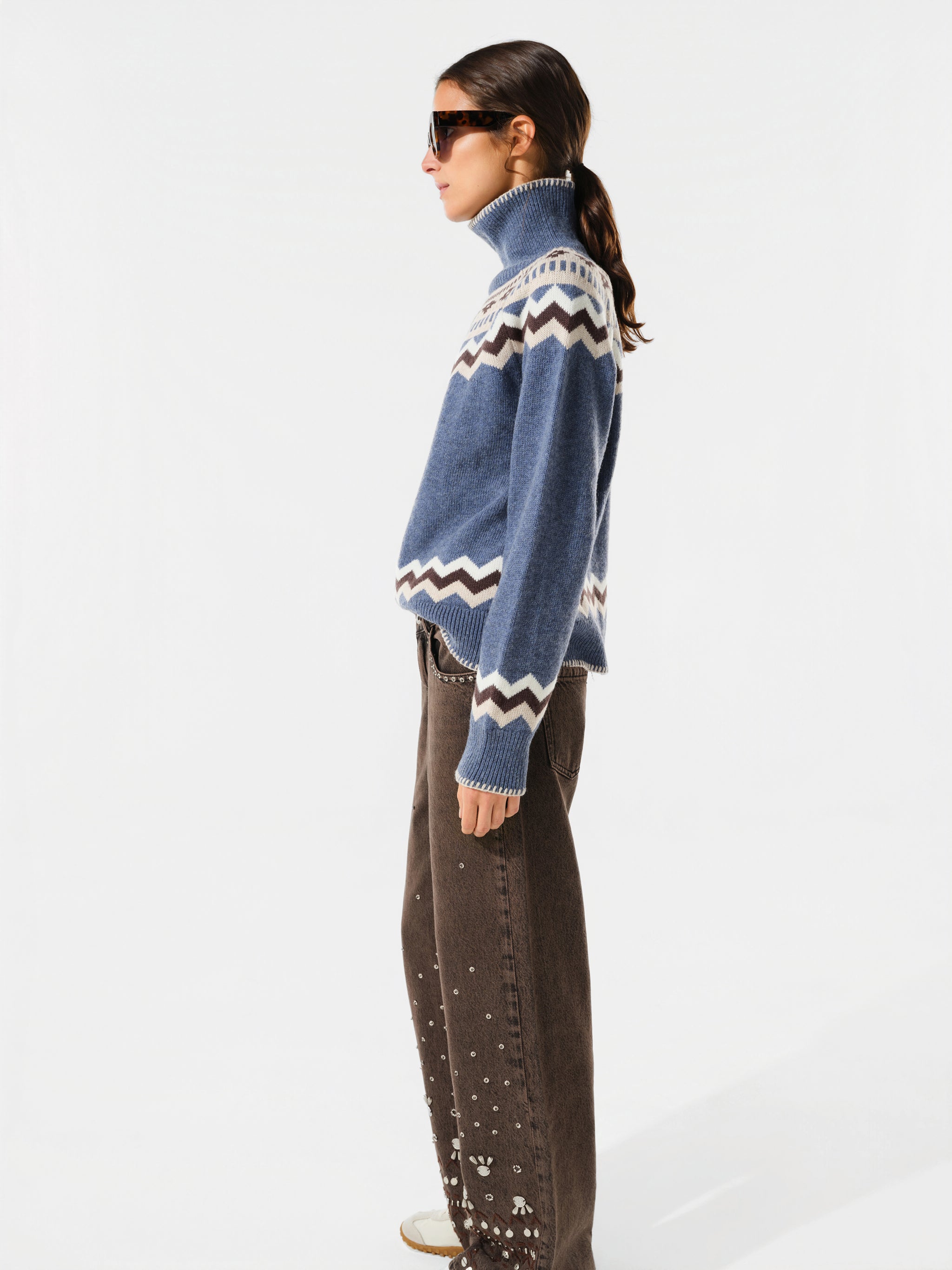 CELESTE - Nordic patterned knit sweater