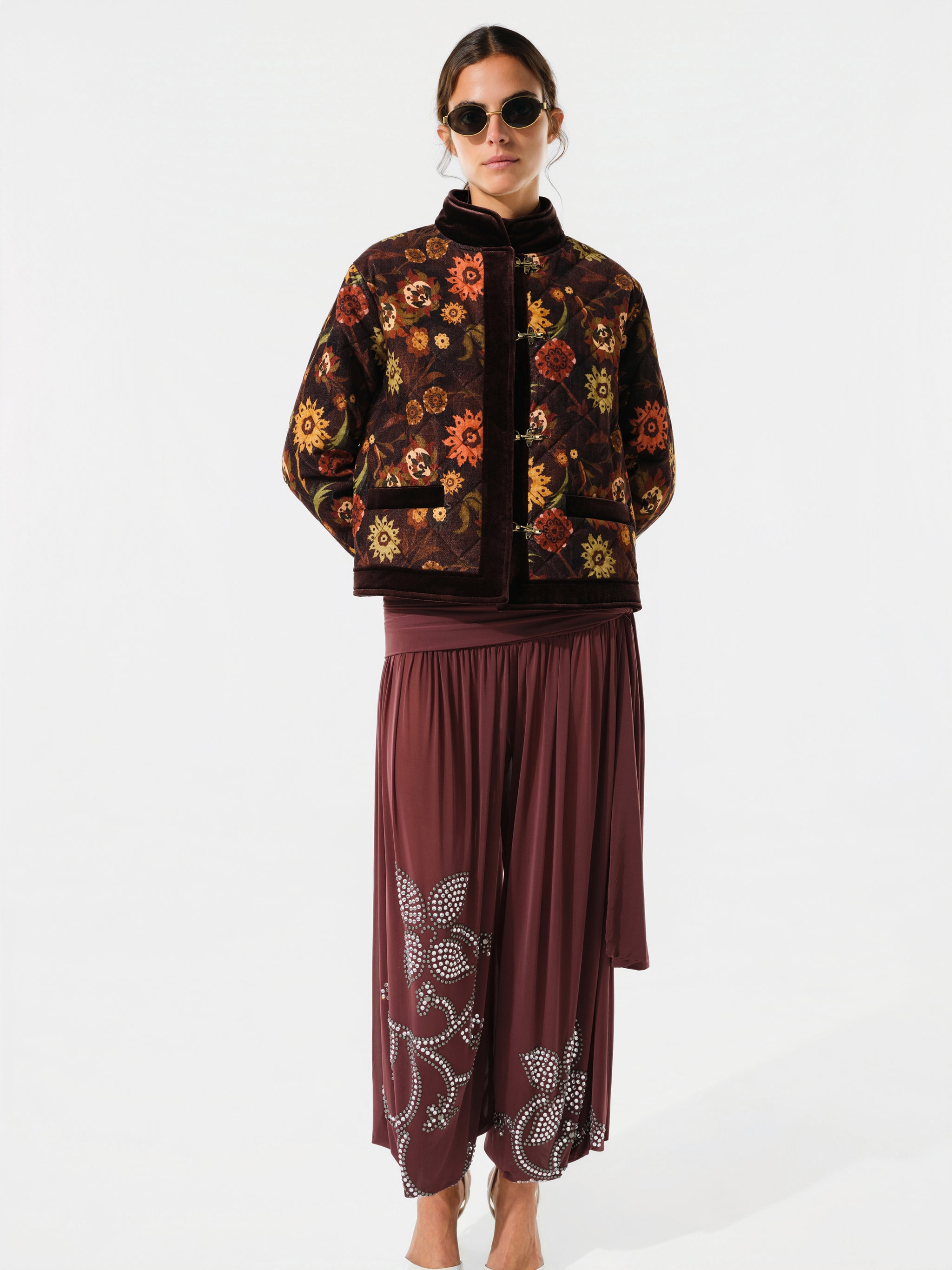 DONNA - Floral jacket with hook closure